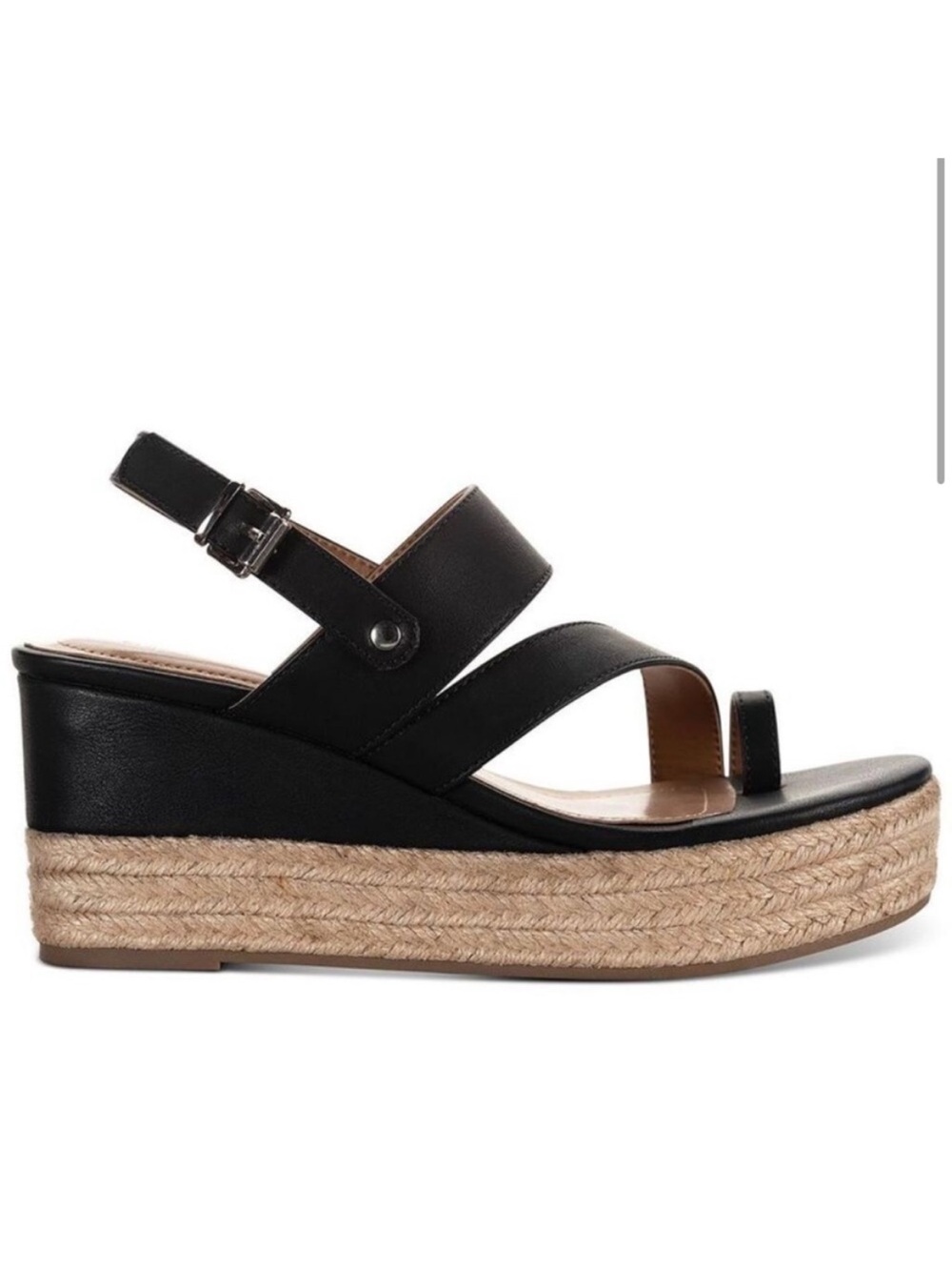 Black Espadrille Platform Slingback Sandal - Picture 2 of 2